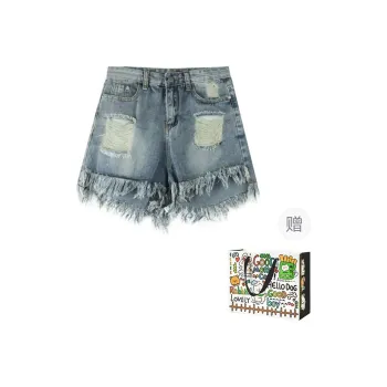 BVODE Denim Shorts Women's Blue Shopping Bag Included