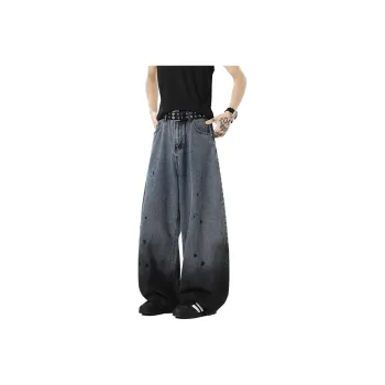 GY.VG Jeans Unisex Ink Splatter Blue