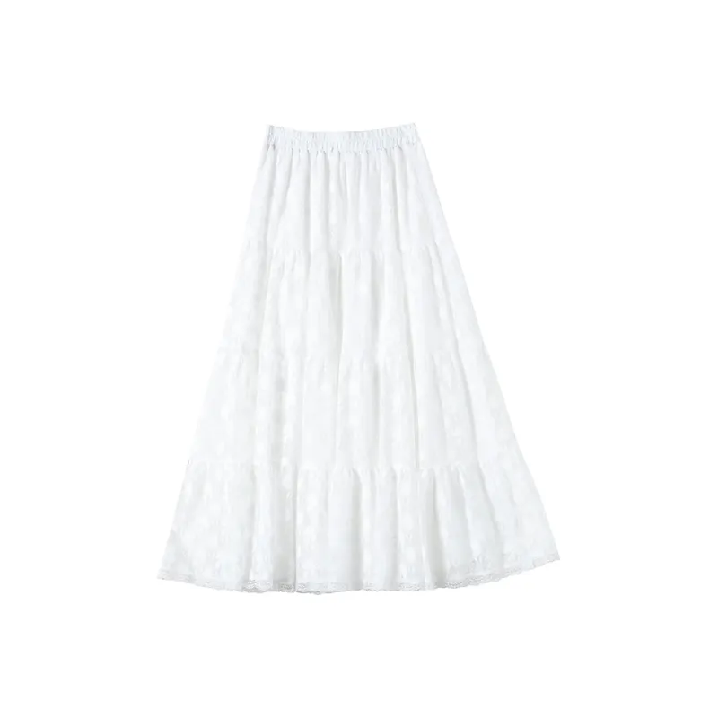 JECCI FIVE Casual Long Skirt Women's White-0