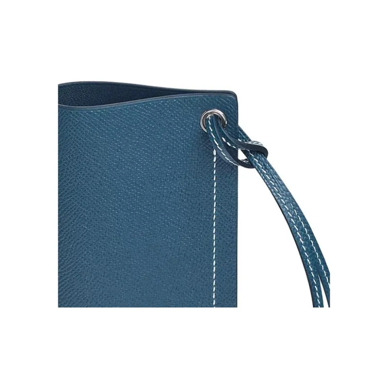 HERMES H Sellier Epsom Calfskin Eyeglass Case And Eyeglass Pouch Medium Size Unisex S4 Deep Blue Dark Blue-1
