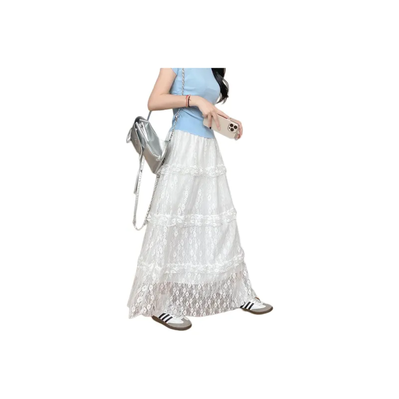 Ya Sheep People Casual Long Skirt Women's White-0