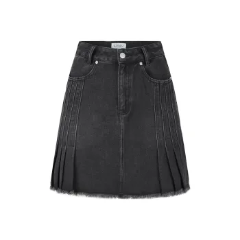 AZEPAM Denim Short Skirts Women's Black