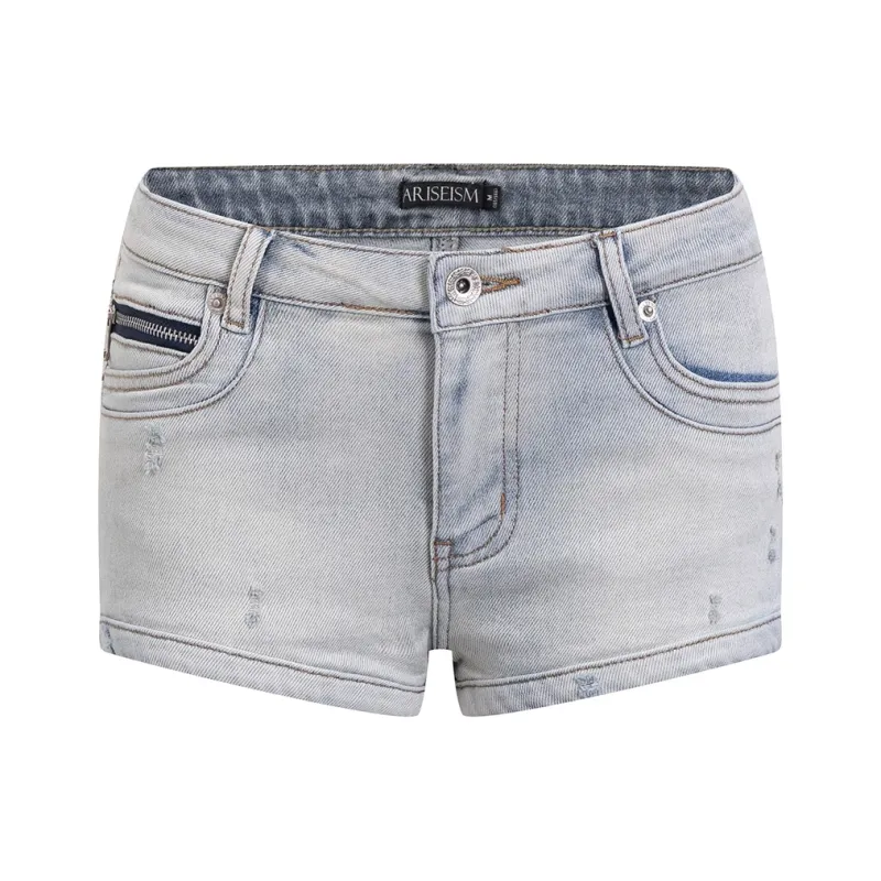 Ariseism Denim Shorts Women's Light Blue-0