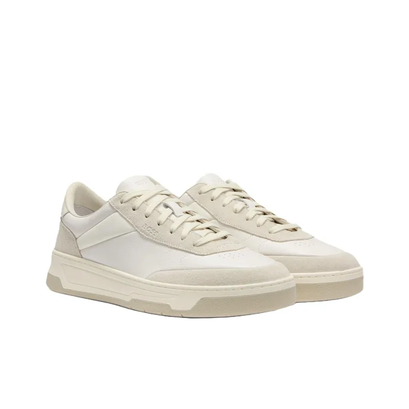 HUGO BOSS Low Top Skateboard Shoes Men's Ecru-1