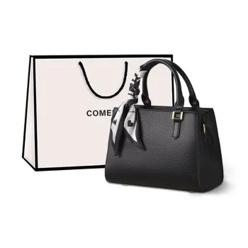 COMELY Cow Leather Crossbody One Shoulder Handbag Regular Women's Black