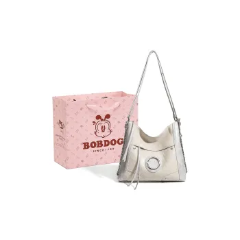 BOBDOG PU Tote Bag, Shopping Bag, Shoulder Bag Large Size Women's Ecru/Black