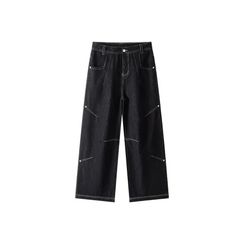 Jeans Cargo Kaki à Taille Black