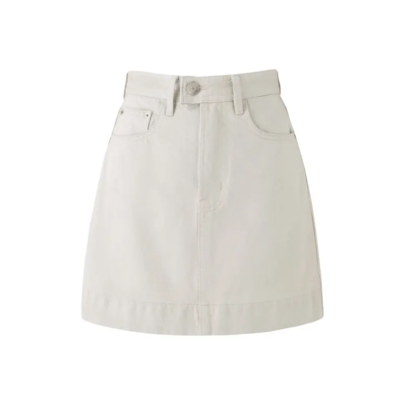 SOON FLOWER Denim Short Skirts Women's Apricot Gray-0