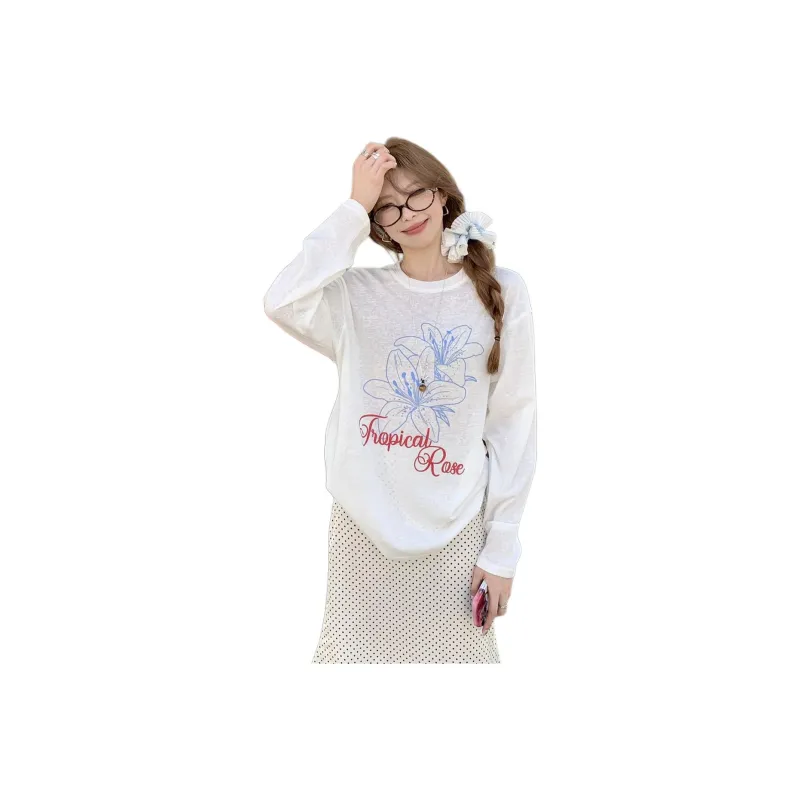 Mu Xiao Xin T Shirts Women's White-0