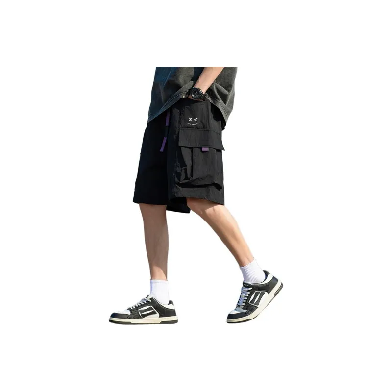 Warrior Huichao Riding The Wind Collection Cargo Shorts Unisex Light Purple-5