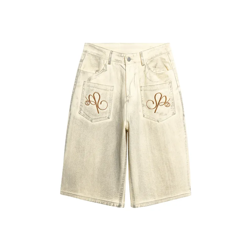 VINMUK Denim Shorts Unisex Apricot-0
