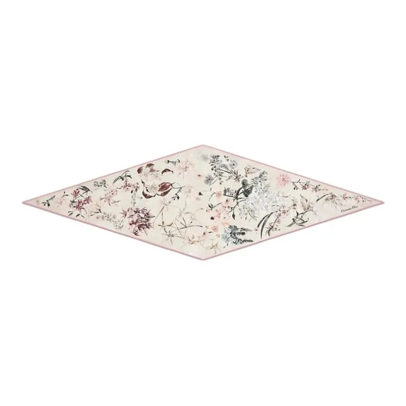 DIOR Silk Twill Silk Scarves Unisex Pink-0