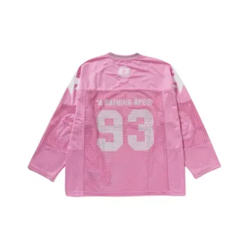 A BATHING APE Line Camo Multilogo Relaxed Fit Football Jersey