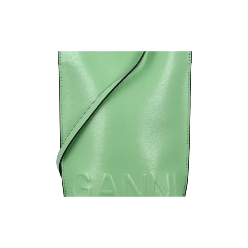 GANNI Banner Recycled Leather Shoulder Bag Crossbody Bag Women's Mint Green-4