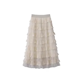 ARIADNAW STUDIO Casual Long Skirt Women's Apricot
