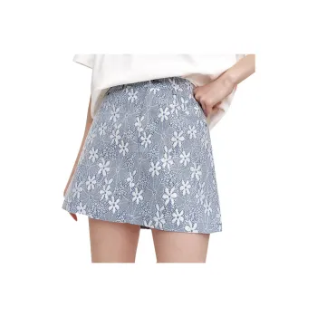 ELF SACK Denim Short Skirts Women's Denim Blue