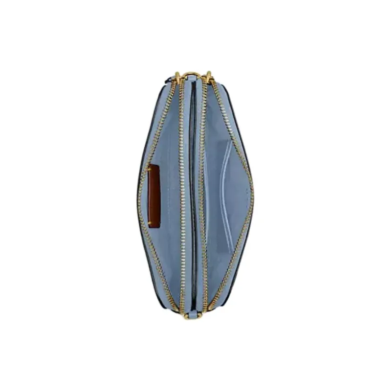 COACH Kira Polished Pebble Leather Shoulder Bag Trumpets Women's Blue-2