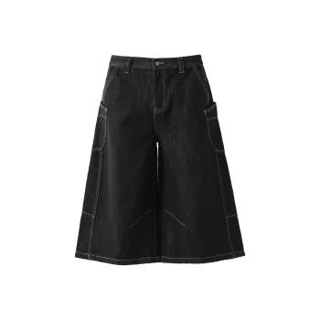 VINMUK Denim Shorts Unisex Black