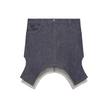 COURREGES Reversed Denim Mini Skirt 'Dark Heather Grey'