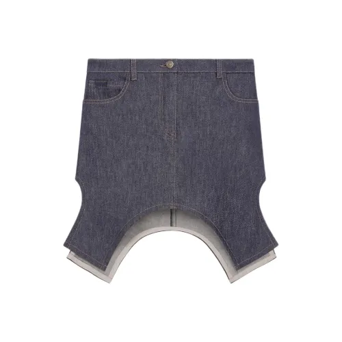COURREGES Reversed Denim Mini Skirt 'Dark Heather Grey'