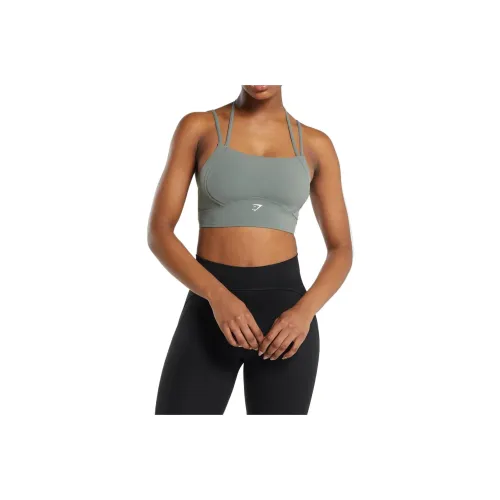 GYMSHARK Halterneck Crop Cami Tank Sports Underwear Women's Green