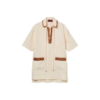 GUCCI FW25 Short Sleeved Dress Women's Ivory