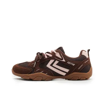 Feiyue Wear resistant And Lightweight Low Top Casual Shoes Women's Brown Pink Red