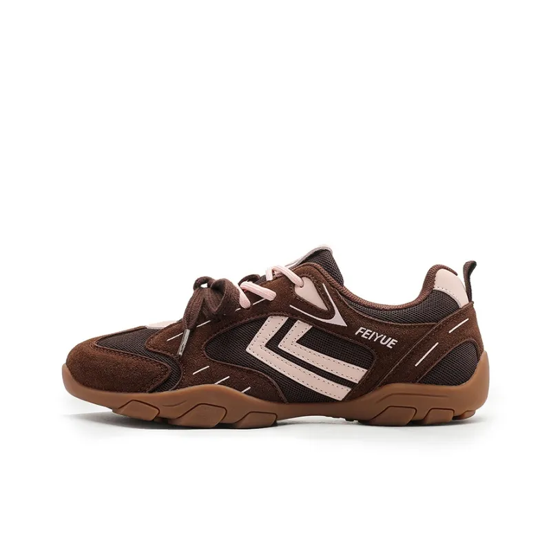 Feiyue Wear resistant And Lightweight Low Top Casual Shoes Women's Brown Pink Red-0