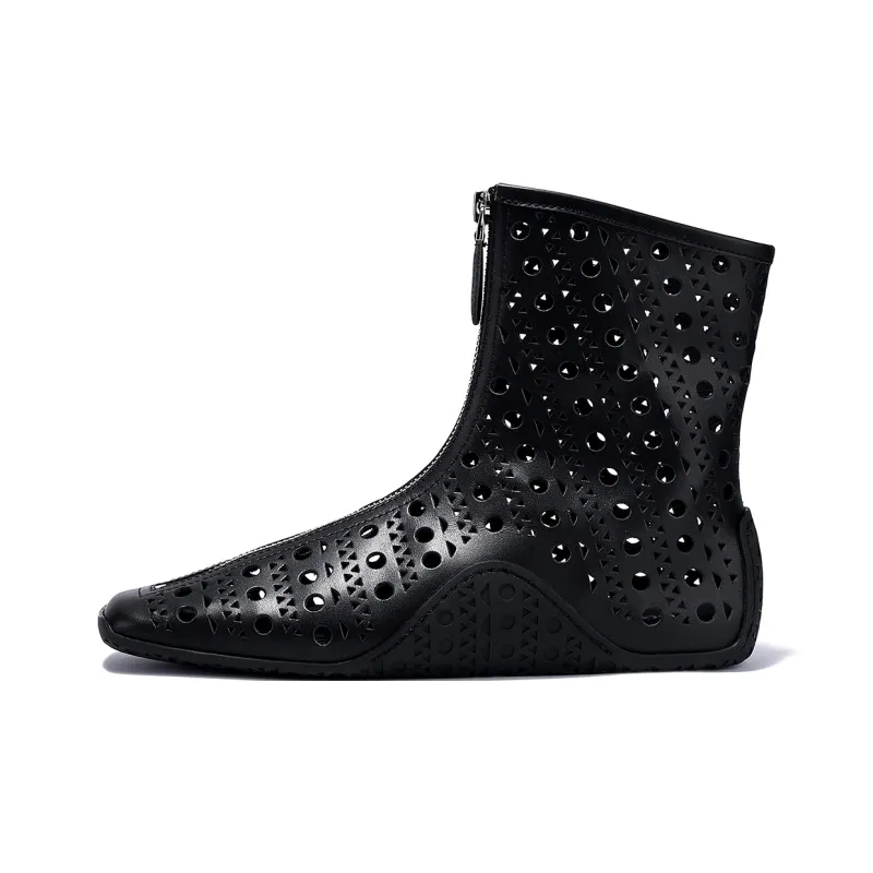 BELLALILY Ankle Boots Women's White, Black-3