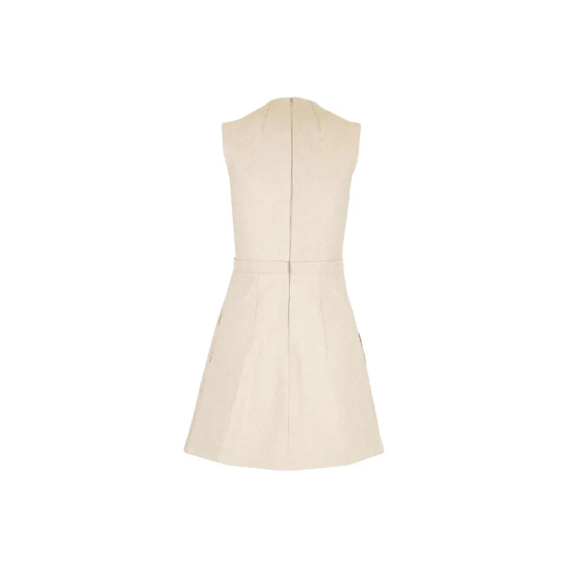 Patou Logo jacquard Cotton A line Minidress-1