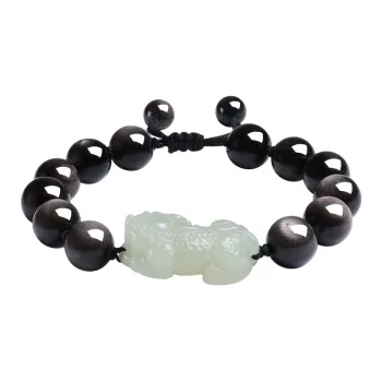 YINXIANGMOU Hetian Jade Bracelets Pale Greenish White Jade Unisex