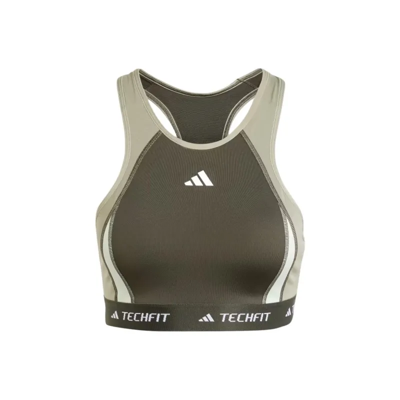Adidas Free Shipping With AdiClub Techfit Medium-Support High-Neck Colorblock Bra-0