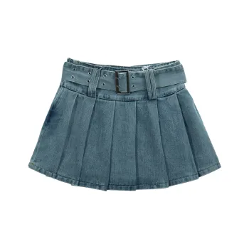 HTHK Denim Short Skirts Women's Blue