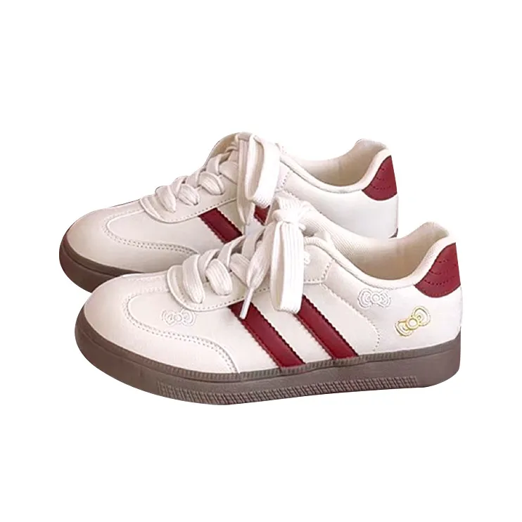 WJA Skateboard Shoes Women's Low Top White/Red/Pink-4