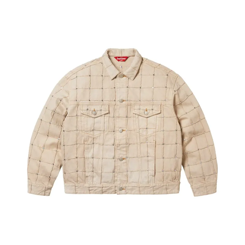 Supreme Studded Seam Denim Trucker Jacket-4
