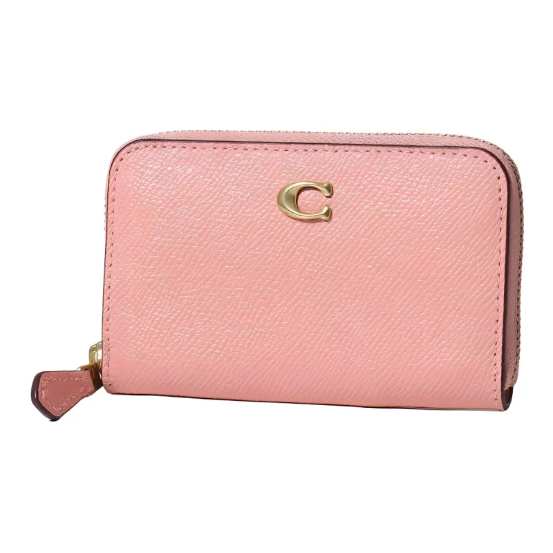 COACH Card Case Cow Leather Card Holder Small Size Women's Pink-0