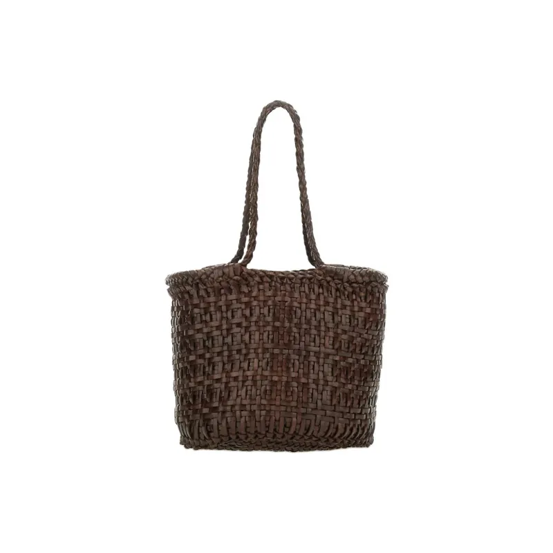 Dragon Diffusion Leather Shoulder Bag Women's Dark Brown-2