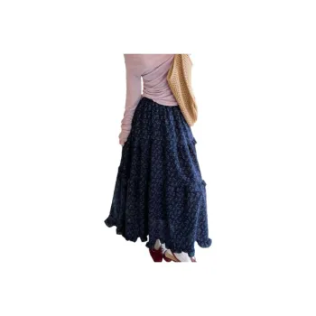GOSO Casual Long Skirt Women's Navy Blue