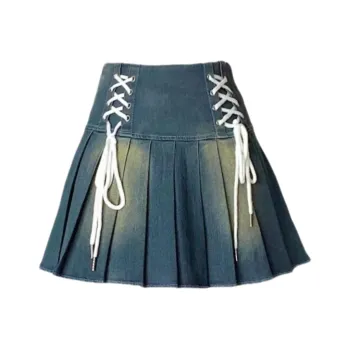 ABBY GODDESS Denim Short Skirts Women's Blue