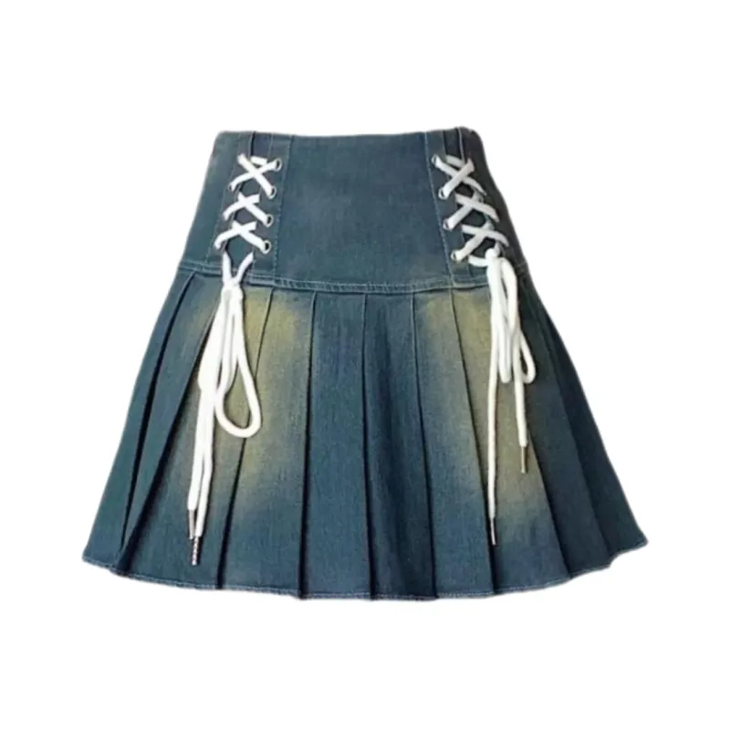 ABBY GODDESS Denim Short Skirts Women's Blue-0