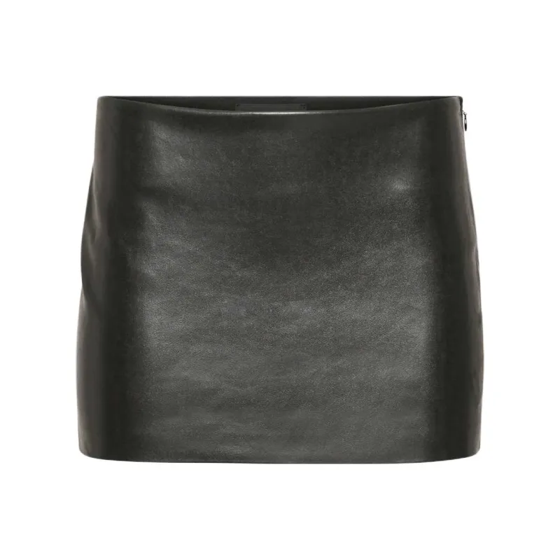 ARITZIA FW24 Ten Deity Skort Leather Short Skirts Women's BLACK/Black-0
