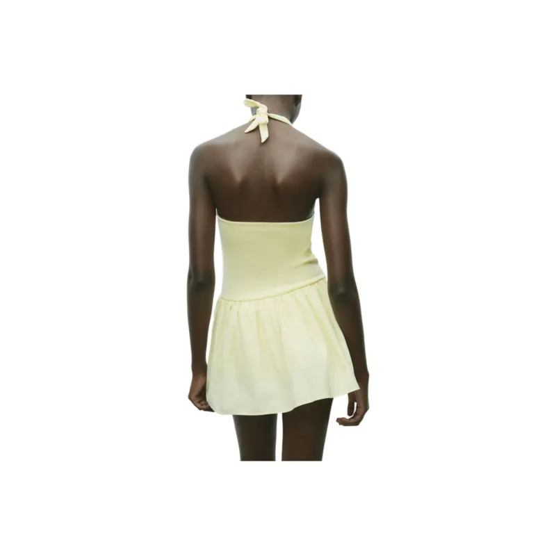 ZARA Slip Dress Women's Light Yellow-2