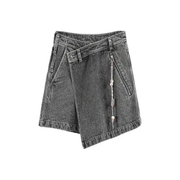 Rizhuo Denim Shorts Women's Mystic Realm Gray