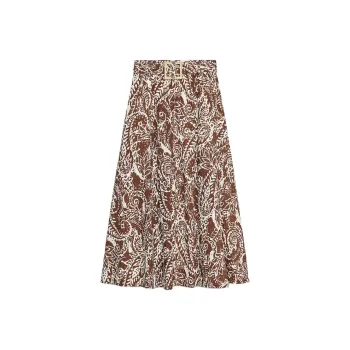 ZARA Casual Long Skirt Women's Brown/Nude