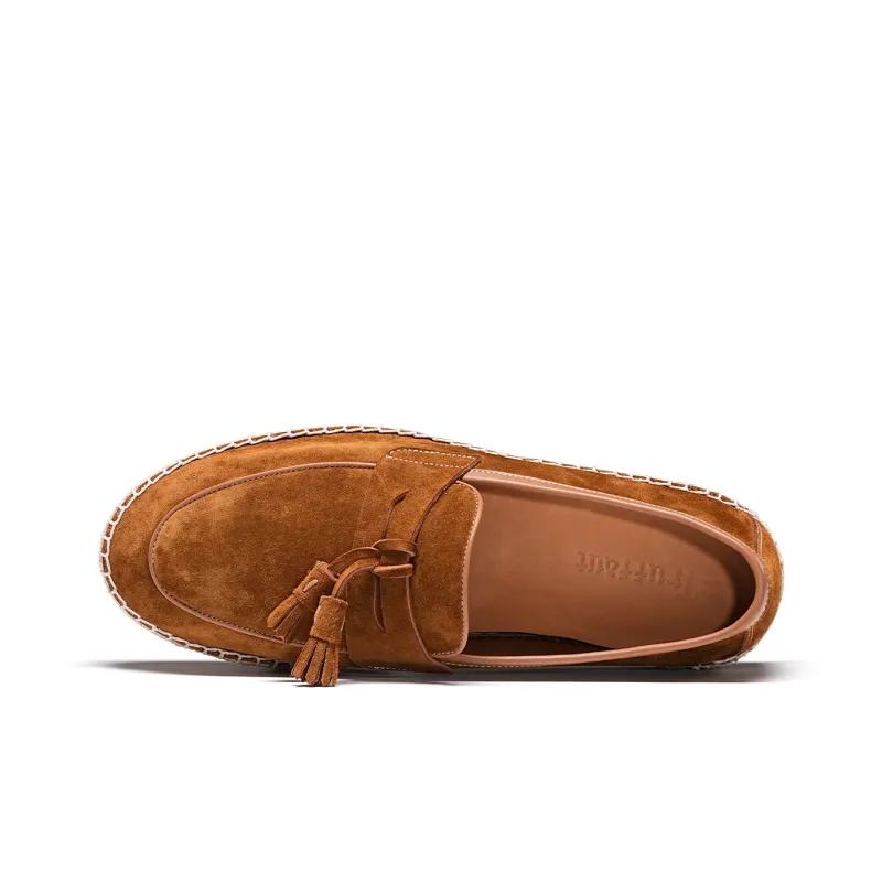 TRUFFAUT Light And Soft Jute Sole Fringe Espadrilles Casual Shoes Men's-24