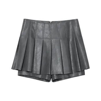 NancyCavally Leather Short Skirts Women's