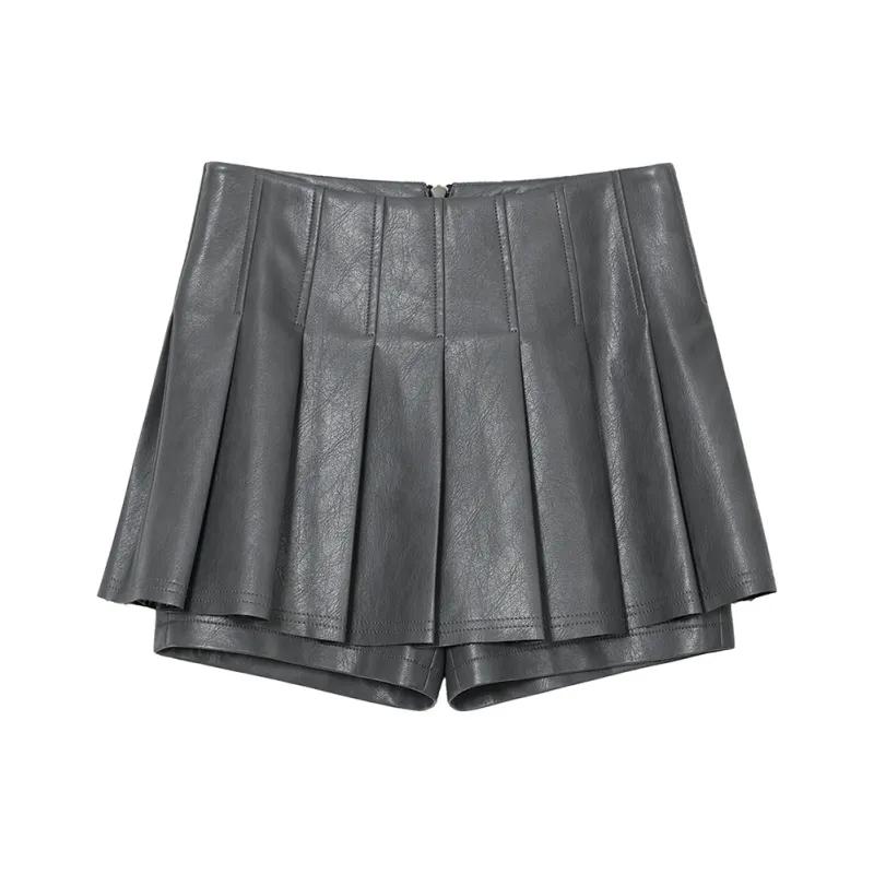 NancyCavally Leather Short Skirts Women's-0