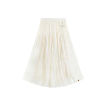 B.Duck Casual Long Skirt Women's Ecru