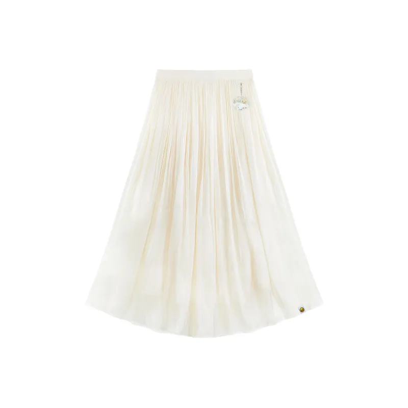 B.Duck Casual Long Skirt Women's Ecru-0