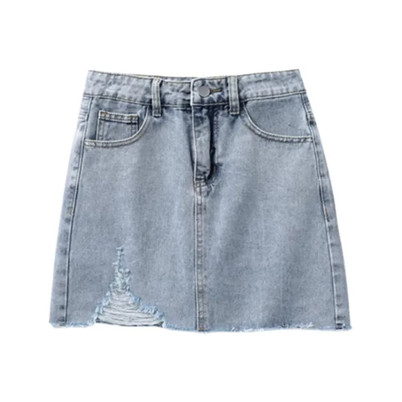 SONGS ALONG Denim Short Skirts Women's Vintage-0
